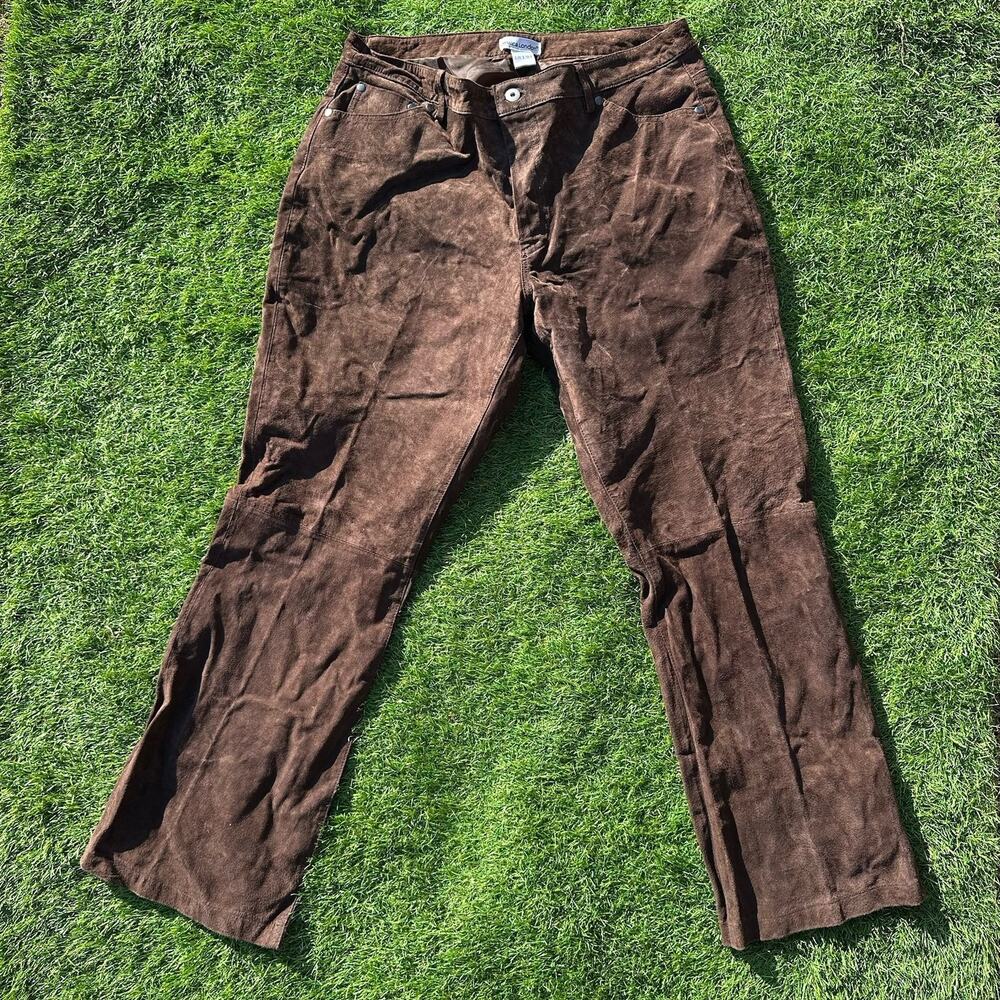 Jessica Taylor Leather Pants Womens Size 12 Brown Western Boho Hippie
